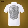 جديد PP Men Polo Shirt Summer Skull Diamond Phillip Plain Short Sleeve Designer T Shirt Harajuku Tee Skulls Print Tops Streetwear FP9002