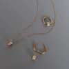 Schmucksets für Damen, zierliche Halskette, minimalistische Tropfen-Ohrringe für Mädchen