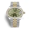 Högkvalitativ mode Sapphire 31mm Womens Watches Ladies Dress Rostless Steel Armband Watch With Date Diamond Ring Automatic Mec177p