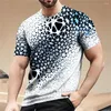 Erkekler Tişörtleri 2023 Lazer Renk Blokları Erkekler için T-shirt Baskı Kısa Kollu T-Shirts Traend Nefes alabilen kişilik grafik üstleri