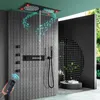 Music LED Shower Head 24*12inch With Music Speaker Ceiling Mounted Bathroom Thermostatic Digital display Shower System Set