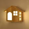 Wandleuchte, moderne kreative Lampen, kleine Holzkunst, Haus, Kinder, Schlafzimmer, Nachttisch, dekorative Wohnzimmer, Flurbeleuchtung