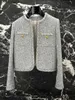 Damen Trainingsanzüge 2023 Frauen Vintage Designer Tweed Blazer Jacke Mantel weiblich Mailand Runway Designer Kleid kausal Langarm Tops Kleidung Anzug A110 L230914