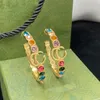 2022 NY COLOR Diamond Hoop Huggie örhängen aretes Orecchini Fashion Personlighet Stora cirkelörhängen kvinnors bröllopsfest 343b