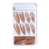 False Nails 24P Dazzling Ice Butterfly Nail Art Fake Removable Cute Kawaii Super Long Square Head Ballerina Press-On