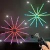 Stringhe 5V USB Remote Contron Atmosfera festosa Luci WS2812 RGB IC LED Fuochi d'artificio in filo di rame Luce 18 modalità