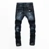 Plein urso clássico moda pp homem jeans rock moto dos homens design casual calças rasgadas angustiado magro denim motociclista jeans 157513212c