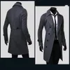 Men's Trench Coats Fashion brand autumn jacket long windbreaker men's highquality slim fitting solid color double breasted 230914