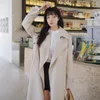 Women's Trench Coats Women Coat 2023 Autumn Winter Elegant Chic England Style Loose Casual Belted Long Windbreaker Jacket Overcoat Cloak