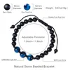 12MM Amethyst Bracelet Adjustable Beads Natural Stone Tiger Eye Black Frosted Bracelets for Men Women Fashion Jewelry