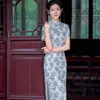 Etniska kläder 2023 sommar förbättrade lång spets cheongsam retro temperament unga flickor prestanda kinesisk stil kvällsklänning qipao för