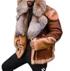 Men's Fur Faux Fur men's jackets Thickened Pu fur coat Lamb integrated short coat big fox collar menL230914
