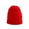 M656 New Autumn Women Knitted Ponytail Hat Solid Color Empty Horsetail Beanie Caps Lady Casual Hats