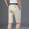 Men's Shorts 6 Colors Business Casual 2023 Summer Fashion Straight Cotton Stretch Male Khaki Beige Black Navy Brand