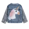 Jackor Bear Leader Girls Denim Coats Brand Spring Kids Jackets Kläder Tecknad kappa broderi Barn Kläder för 3 8y 230914