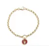 Foundrae Red Star - Pulseira Belcher Média de Força Espada Pulseira de diamante em ouro de 18 quilates Sinal de estrela para mulheres designer de joias pingente personalizado banhado a 18K