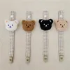 Clips para chupetes # Lindo bebé infantil Clip Cadena Encantador Oso de dibujos animados Muñeca 3D Nippletoys Kawaii Accesorios de alimentación 230914