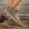 Stiefel Schnee für Damen im Herbst, Plüsch-Isolierung, kurze Stiefel, dicke Sohlen, Baumwollschuhe, Damen, groß