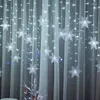 Cordas de Natal flocos de neve LED luzes de corda piscando cortina de fada à prova d'água para festa de feriado casamento decoração de natal