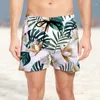 Herrshorts 3d Summer Hip-Hop Style Retro Patchwork Coconut Tree Mönster Bekvämt och fashionabla stranduppsättning 2023