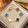 Bracelet de créateur de bijoux à la mode, nouveau bracelet trèfle à quatre feuilles, bijoux de créateur de fleurs pour femmes et hommes, cadeau
