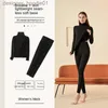 Herrens termiska underkläder för män Termiska underkläder Män Turtleneck kostym Kvinnor Feber German Velvet Men's Bottoming Shirt Qiu Yi Long Byxor Partihandel L230914