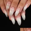 False Nails 500Pcs Curved Fake Nail Natural Half Er Acrylic Suitable For Professional Salon Or Home Use Press On Abs Drop Delivery Hea Dhnu8