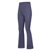 LU-852 Women Yoga Flared Pants Ladies High Waist Slim Fit Belly Bell-bottom Trousers Ladies Fitness Pants