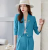 Calças femininas de duas peças primavera outono senhoras pantsuits mulheres ternos de negócios calça e blazer define escritório preto jaqueta uniformes de trabalho