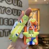 Nyckelringar Keychains Rabbit Cartoon Keychain Creative Cute Epoxy Car Keyring French Fries Five Pointed Star Female School Bag Ornament Doll Present T220909 X0914