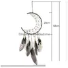 Other Home Decor National Moon Dream Catcher Feather Wall Hanging Decorations For Window Pendant Drop Delivery Garden Dhhf0