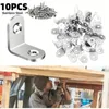 10Pcs Right Angle Bracket Corner Brace Stainless Steel Wall Brackets Hanger for Shelves,Table,Chair Support Furniture Hardware