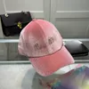 Kadınlar Sonbahar ve Kış Lüks Tasarımcı Top Cap Crystal Mektup Nakış Ayarlanabilir Boy Casquette