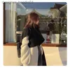 Women's Cape Turtleeck Nieregularny pullover Cape and Shawl Women's Autumn Tower Zależona czarna koreańska szalik L230914