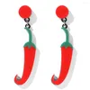 매달린 귀걸이 Wybu Est Red Chilli Drop Earring for Women Fashion aceatic acid plate 식물 eering이 귀주인 Femme Bijouterie