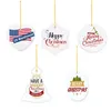 Home Day Customizable Heat Transfer Ceramic Pendant Christmas Tree Decoration