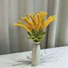Flores decorativas 1 peça buquê mão tricô flor de malha decoração de festa de casamento crochê tecido planta orelhas de trigo plantas falsas decoração de casa