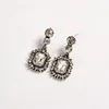 Dangle Earrings Fashion Clear Crystal Geometric Square Pendant Drop For Women Female Wedding Simple Statement Earring Jewelry Wholesale
