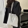 Bolsas de compras, bolsa coreana para mulheres moda nuvem bolha xadrez casual bolsa de ombro casual meninas de cor sólida shoppper shopping feminino designer de luxo