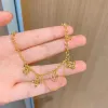 Merk Klassieke Mode ketting gouden damesarmbanden met logo officiële maat ontwerp gouden vier bloemblaadjes armbanden vervagen nooit