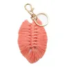 Leaf Weaving Rainbow Keychains For Women Boho Handmade Key Holder Keyring Rame Bag Charm Car Hanging Jewelry Drop Delivery