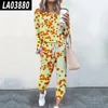 Sweats à capuche pour femmes 2023 Automne 2 pièces Ensemble Femmes Tenues Ensembles assortis Streetwear Street Style Imprimé Floral Survêtement Dames Survêtement Femme