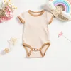 Macacão 2023 3 Pçs/lote Bebê Sólido 2 Pçs/lote Ruffle Meninas Roupas Bodysuits Roupas Nascidas 0-18M Macacão Infantil Outfit