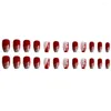 Falsas uñas retro vino rojo falso con material de resina superior para la celebración del año chino