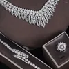 Ensemble collier et boucles d'oreilles MYJ, bijoux de mariage ingénieux de dubaï, de haute qualité, en Zircon plaqué platine fait à la main