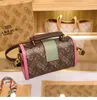 Hong Kong Counter Genuine Leather Contrast Graffiti Small 2024 Autumn New Pulling Car Hand Carrying Stick Handbag sale 60% Off Store Online