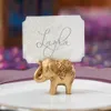 Sälj 200st Golden Elephant Place Card Holder Holders Namn Nummer Tabell Place Wedding Favor Gift Unique Party Favors217s