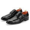 Men's Classic Crocodile Grain Microfiber Leather Casual Shoes Mens Belt Buckle Party Wedding Loafers Moccasins Men Driving Flats 1AA53