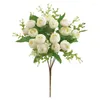 Decorative Flowers 1pc Artificial Peony Flower Bouquet For Living Room Home Table Decoration Wedding Fake Floral Arrangement Accessories Po