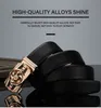 JACNAIP Mens Belt Material Metal Rotatable Buckle Leather Belt High Quality Men Business Belt Golden Waist Buckle Rhinestone De